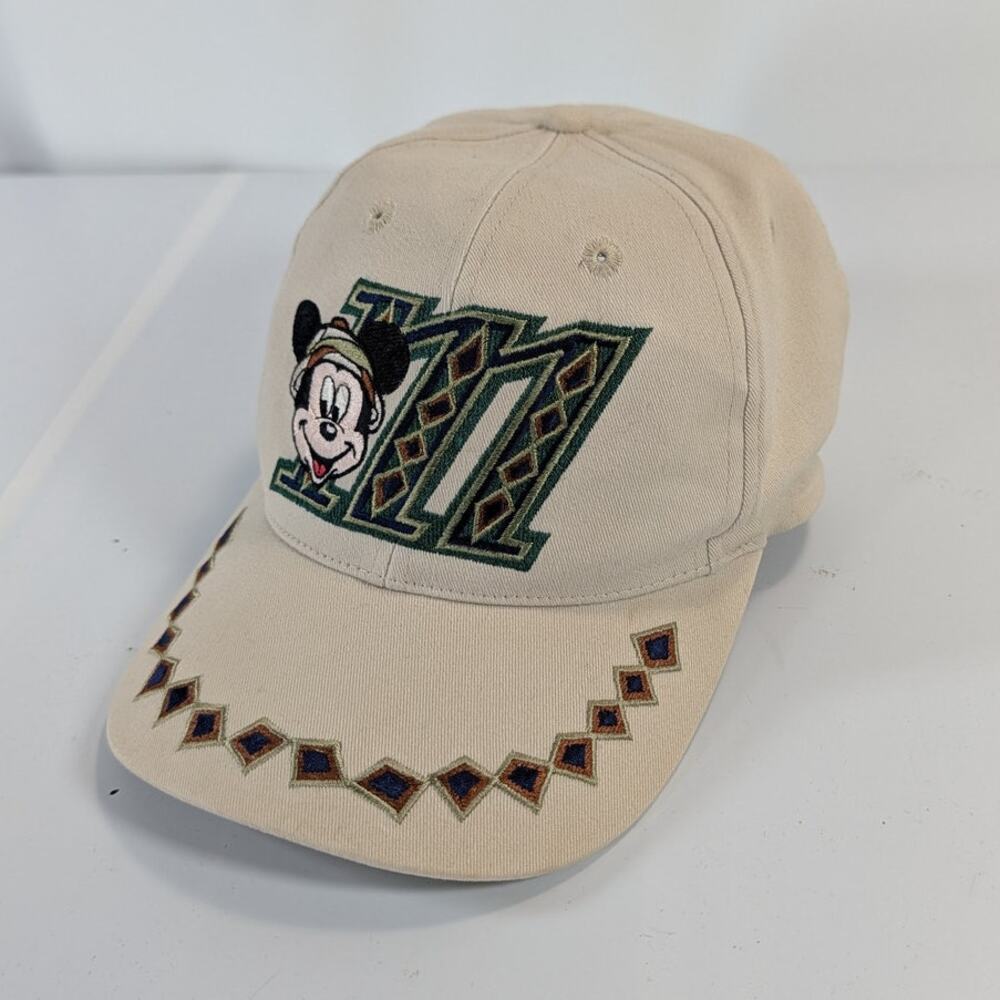 VTG Walt Disney World Animal Kingdom Mickey Mouse Embroidered Snapback Cap Hat
